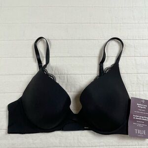 True Madison Lace Plunge Black Bra